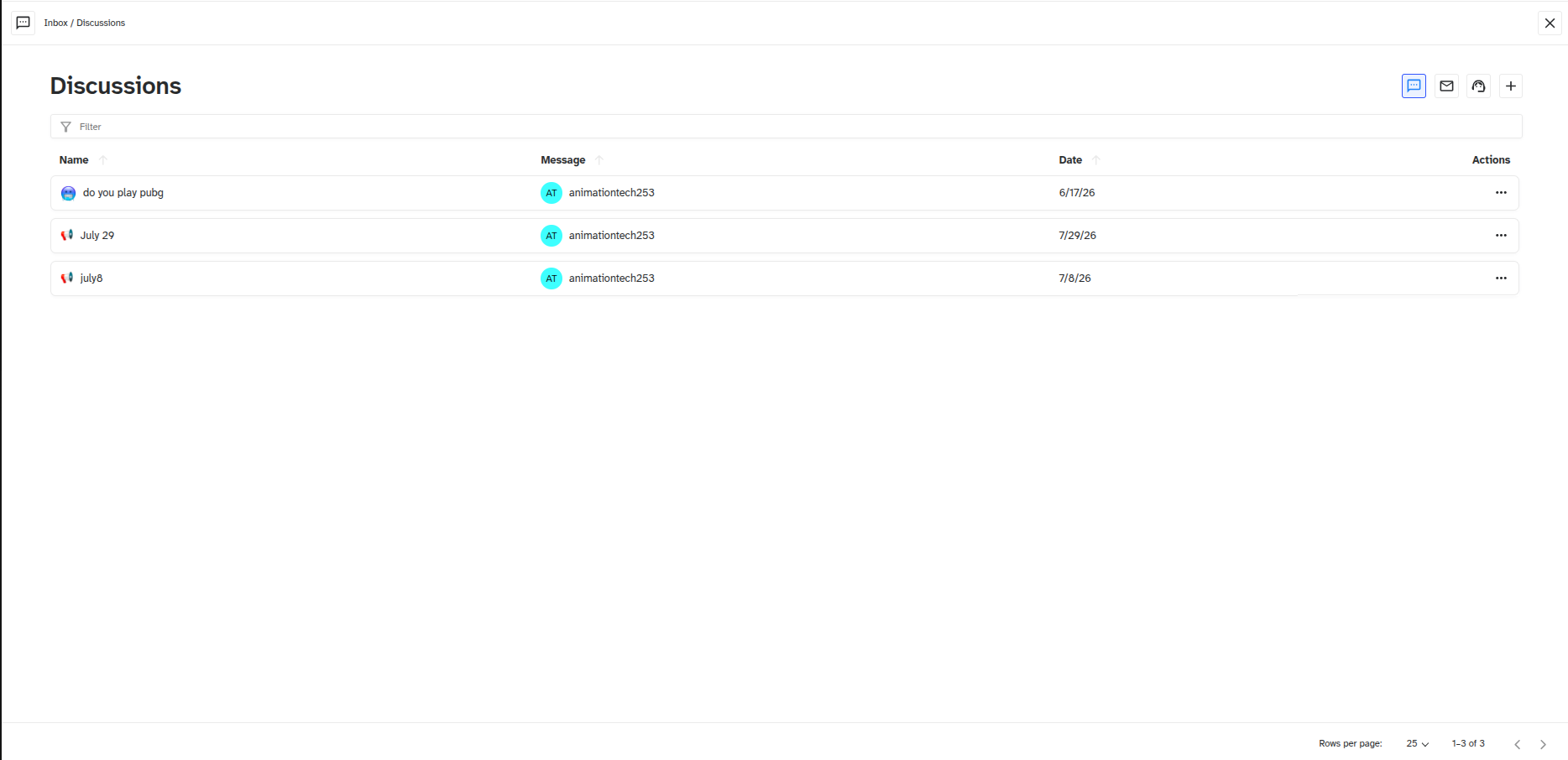Inbox overview